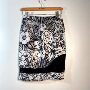 Black & White Floral Skirt